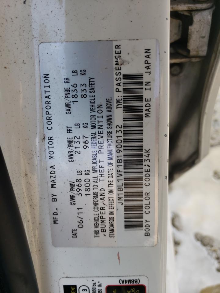 2011 Mazda 3 I VIN: JM1BL1VF1B1900132 Lot: 63756975