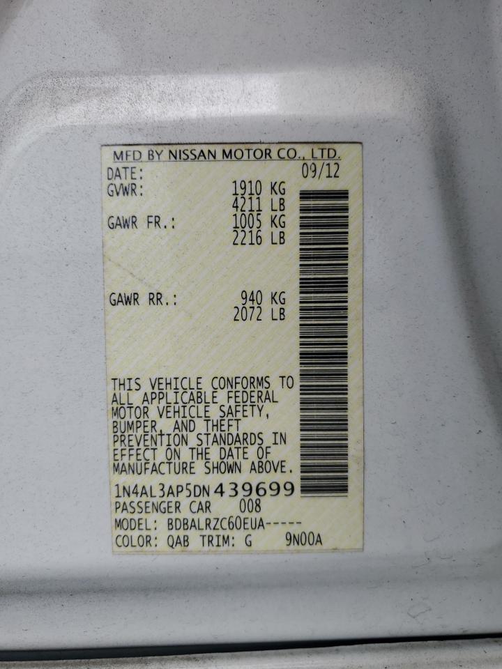 1n4al3ap5dn439699 1N4AL3AP5DN439699 2013 Nissan Altima 2.5