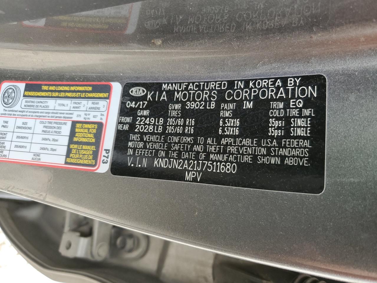 2018 Kia Soul VIN: KNDJN2A21J7511680 Lot: 64847755