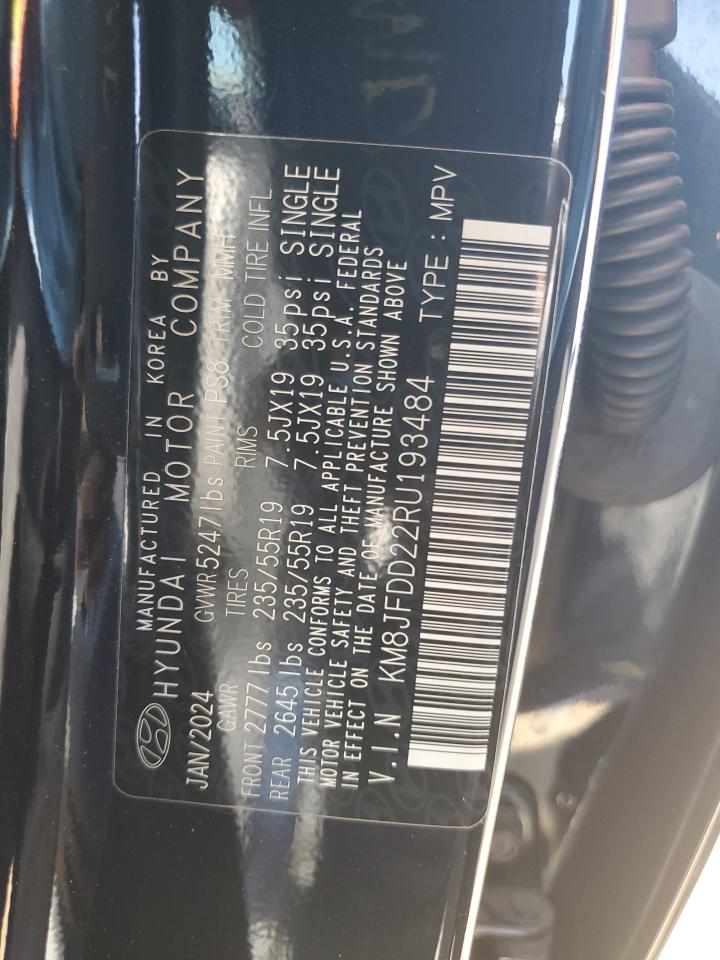 2024 Hyundai Tucson Limited VIN: KM8JFDD22RU193484 Lot: 65451175