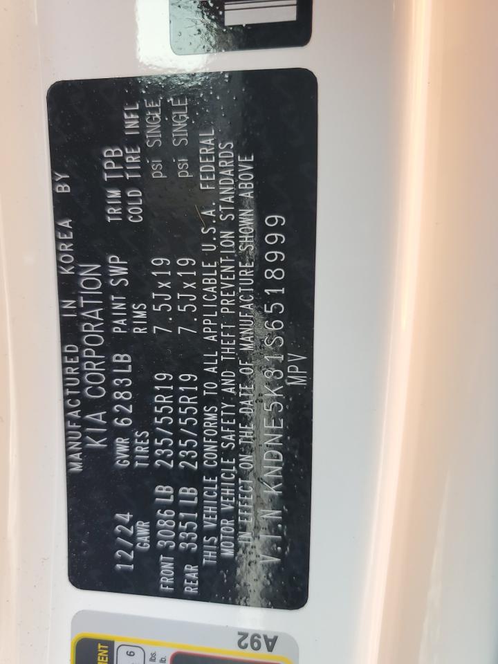 2025 Kia Carnival Sx VIN: KNDNE5K31S6518999 Lot: 64270185