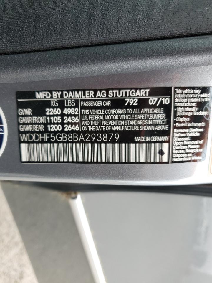 2011 Mercedes-Benz E 350 VIN: WDDHF5GB8BA293879 Lot: 64431295