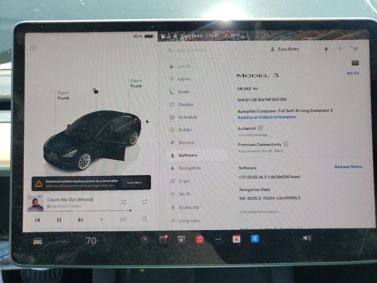 2022 Tesla Model 3 VIN: 5YJ3E1EA7NF250785 Lot: 64108995