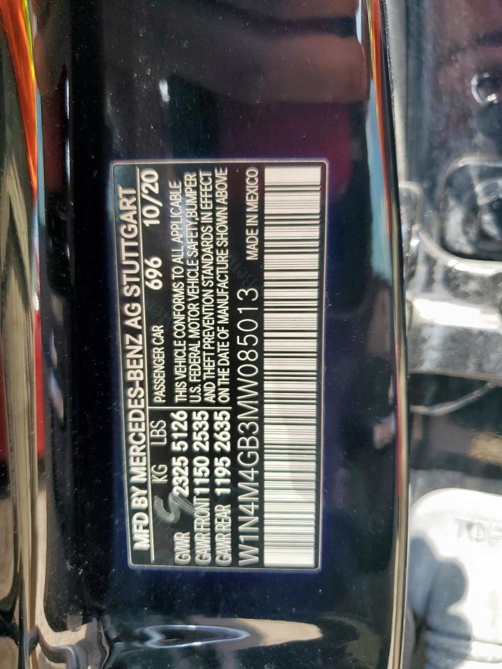 2021 Mercedes-Benz Glb 250 VIN: W1N4M4GB3MW085013 Lot: 64894665