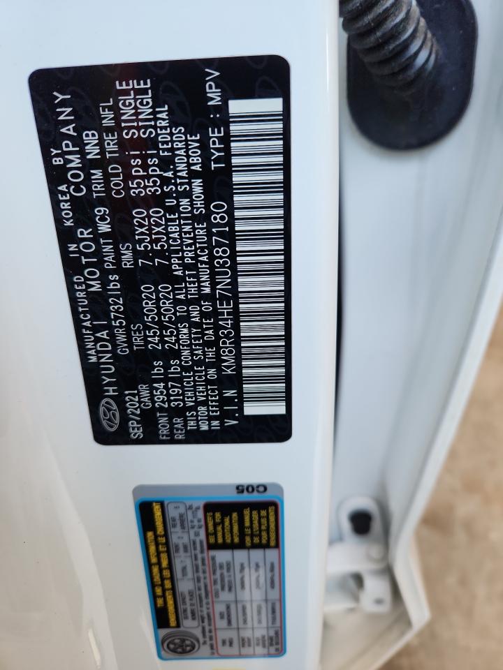 2022 Hyundai Palisade Sel VIN: KM8R34HE7NU387180 Lot: 63158595