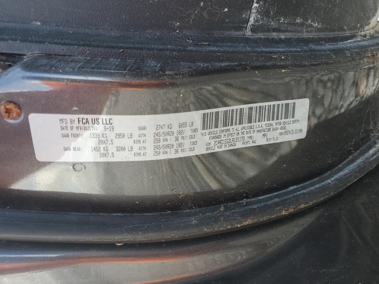 2020 Chrysler Pacifica Touring L Plus VIN: 2C4RC1EG3LR121173 Lot: 66155725