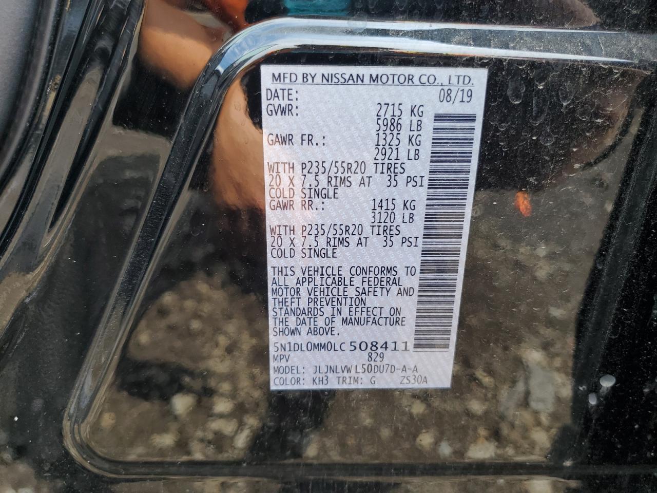 2020 Infiniti Qx60 Luxe VIN: 5N1DL0MM0LC508411 Lot: 63776145