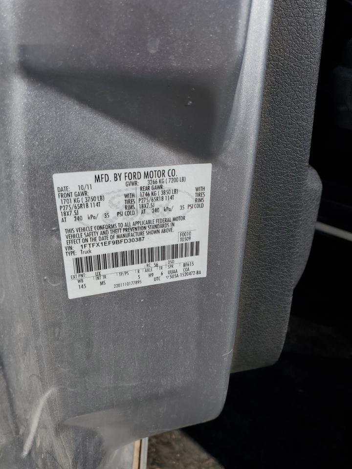 2011 Ford F150 Super Cab VIN: 1FTFX1EF9BFD30387 Lot: 65271865