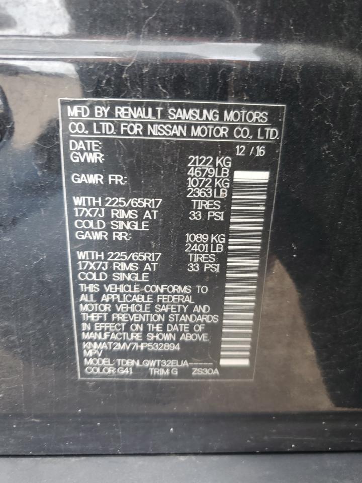 2017 Nissan Rogue S VIN: KNMAT2MV7HP532894 Lot: 64631275