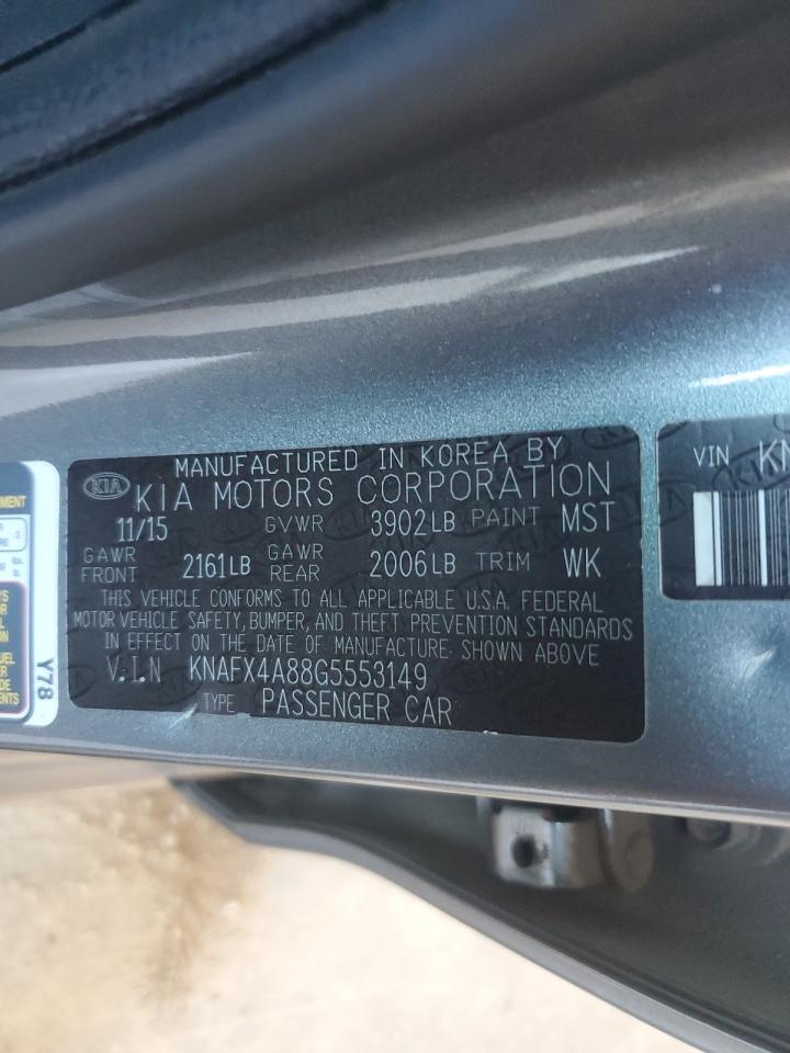 2016 Kia Forte Ex VIN: KNAFX4A88G5553149 Lot: 63051585