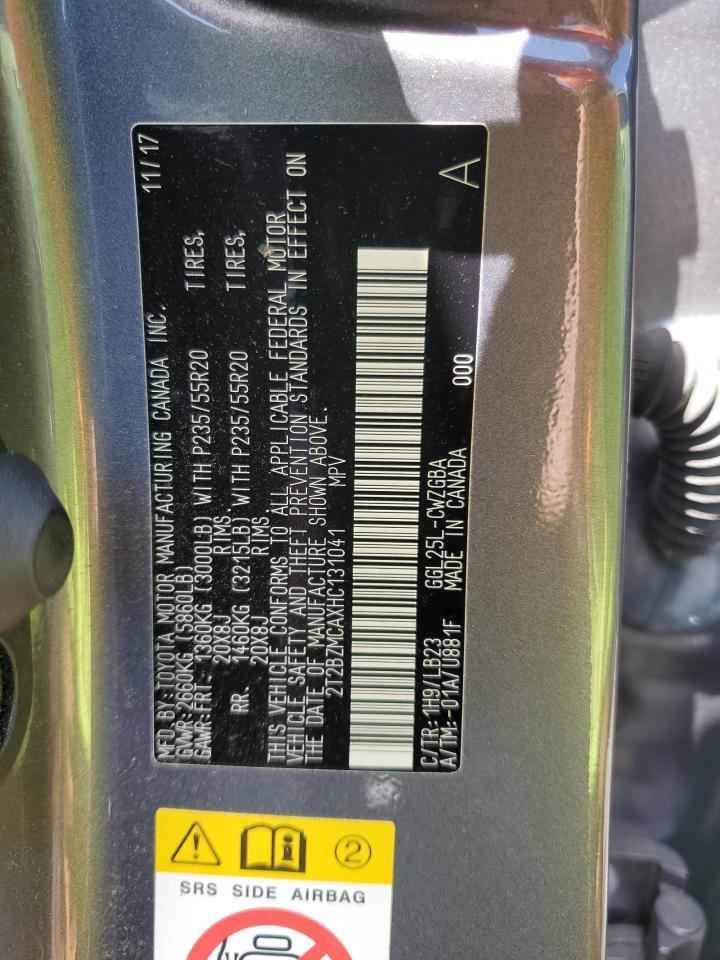 2017 Lexus Rx 350 Base VIN: 2T2BZMCAXHC131041 Lot: 62850115