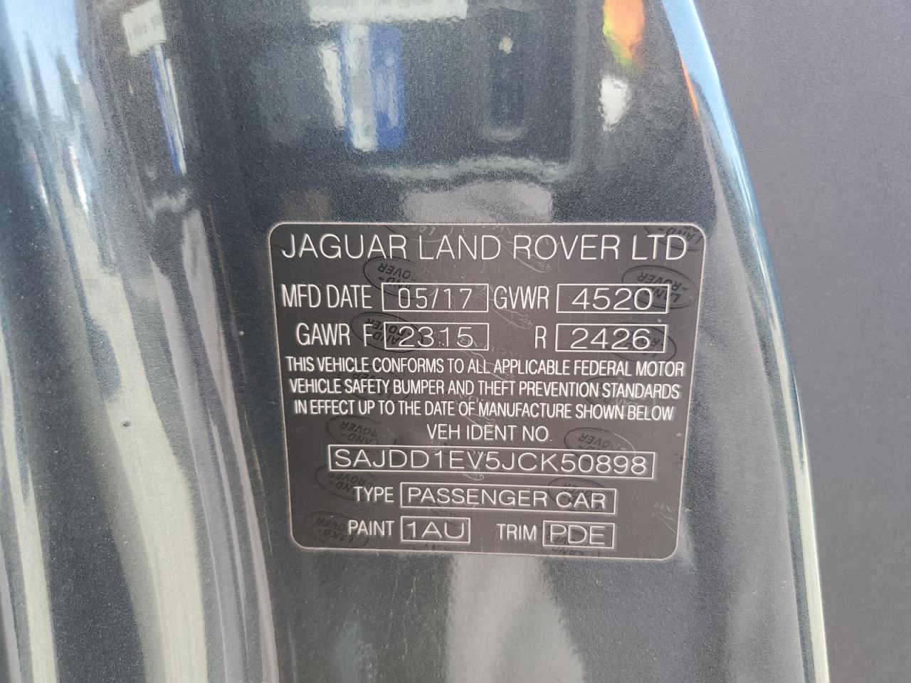 2018 Jaguar F-Type VIN: SAJDD1EV5JCK50898 Lot: 64672545