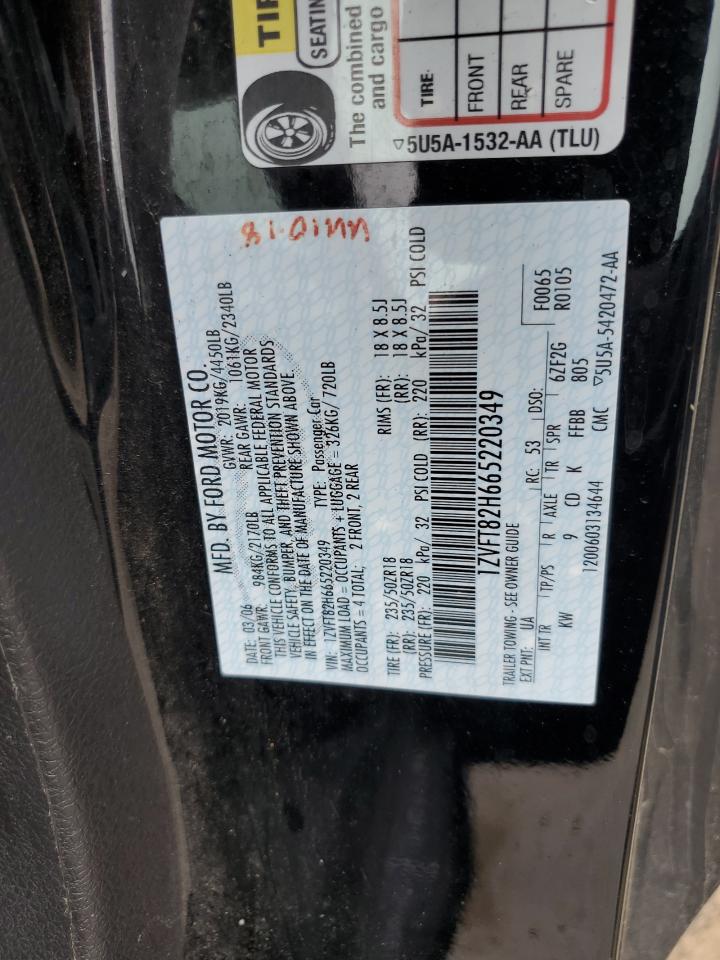 2006 Ford Mustang Gt VIN: 1ZVFT82H665220349 Lot: 64110815