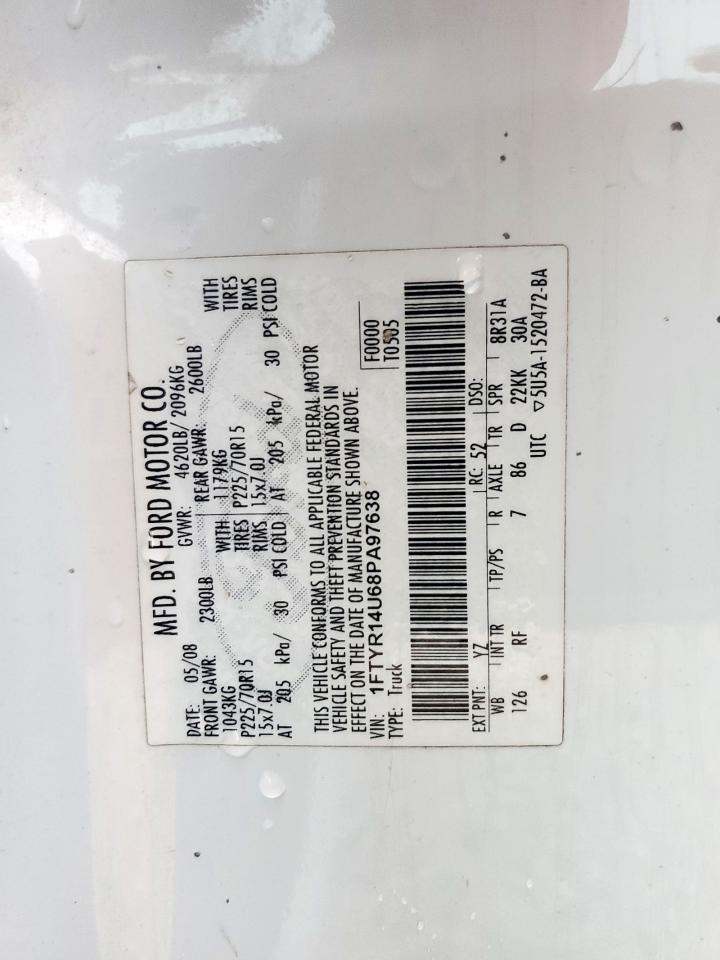 2008 Ford Ranger Super Cab VIN: 1FTYR14U68PA97638 Lot: 63234355