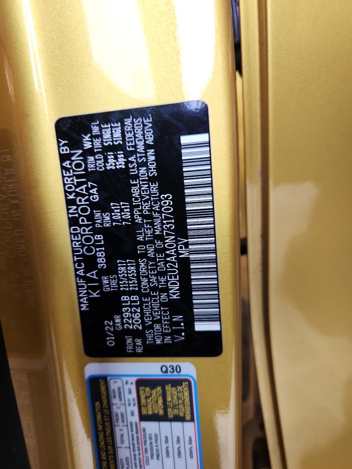 2022 Kia Seltos S VIN: KNDEU2AA0N7317093 Lot: 64000165