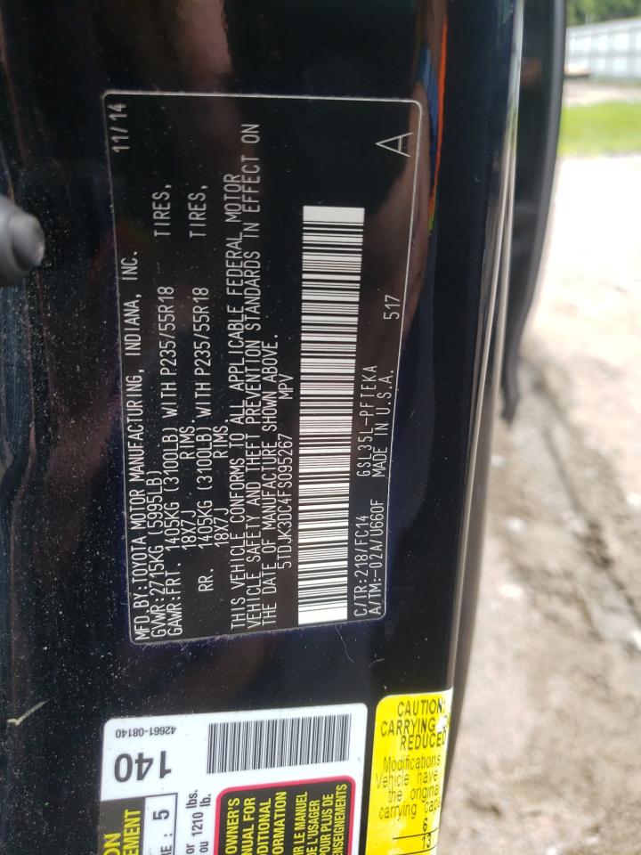 2015 Toyota Sienna Le VIN: 5TDJK3DC4FS095267 Lot: 64316735