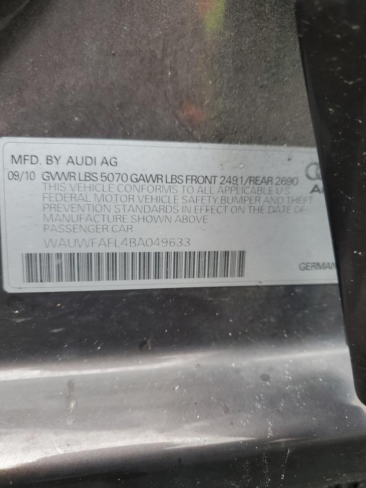 2011 Audi A4 Premium Plus VIN: WAUWFAFL4BA049633 Lot: 64207915