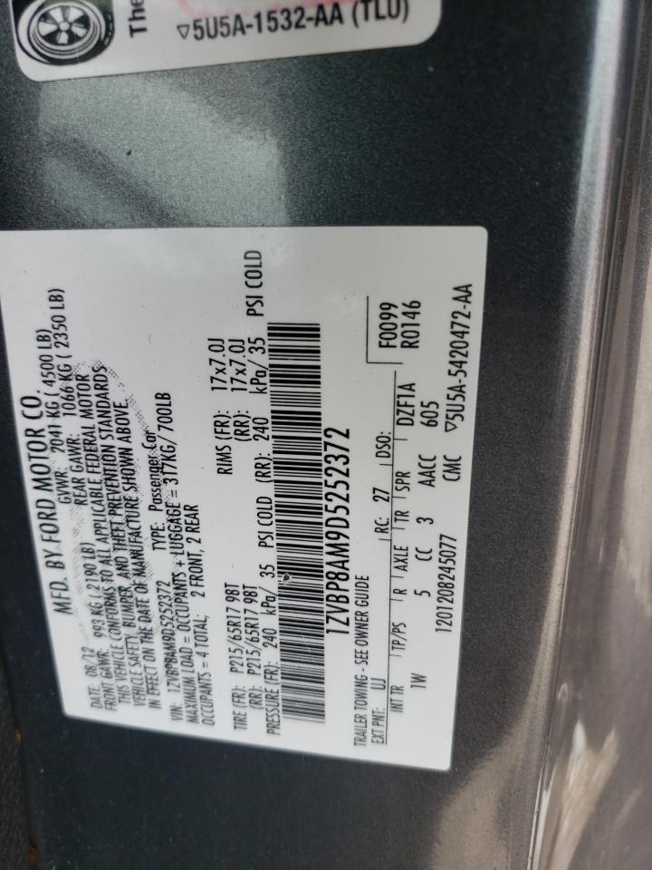 2013 Ford Mustang VIN: 1ZVBP8AM9D5252372 Lot: 62773595