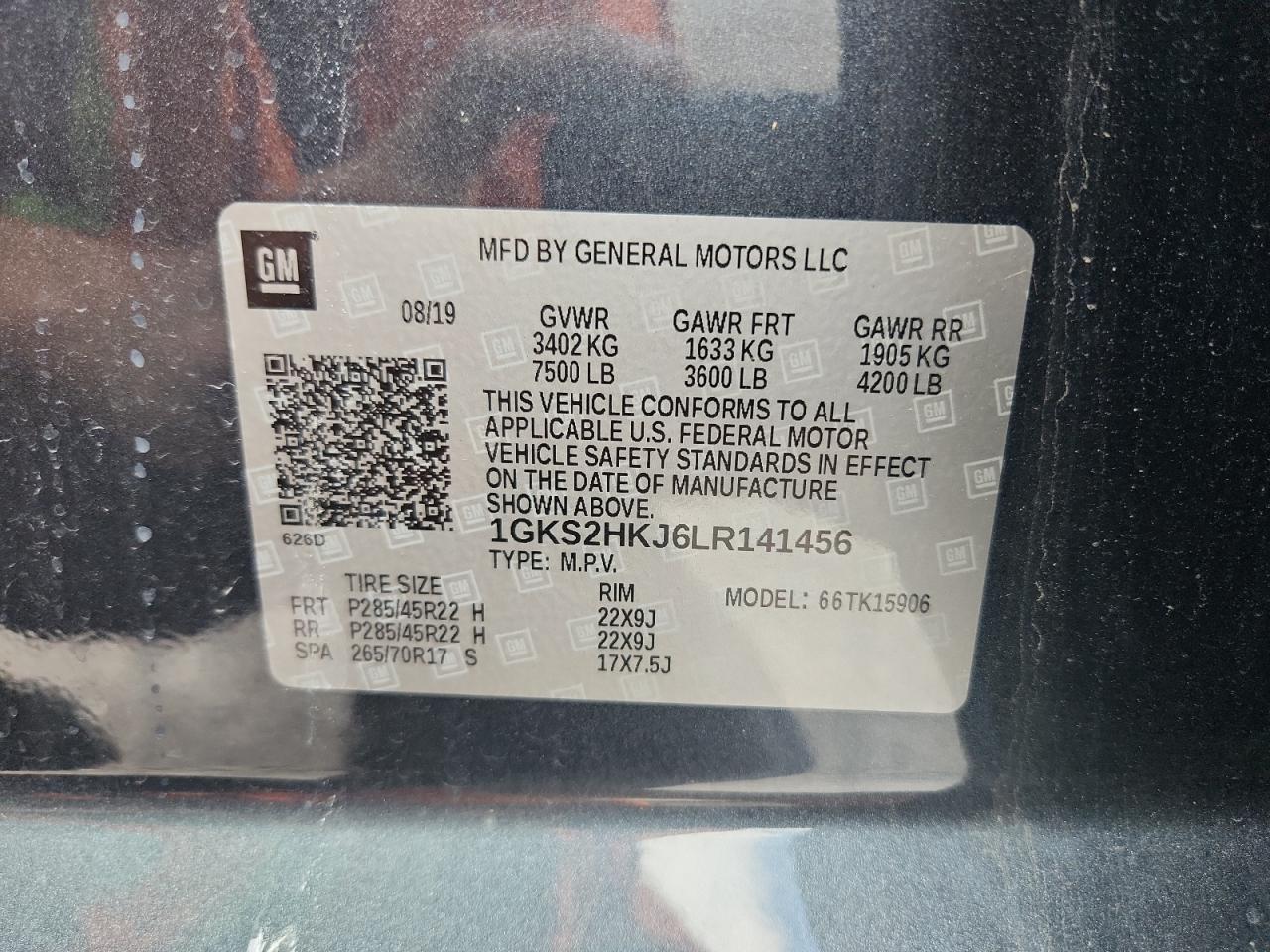 1gks2hkj6lr141456 1GKS2HKJ6LR141456 2020 GMC Yukon Xl Denali