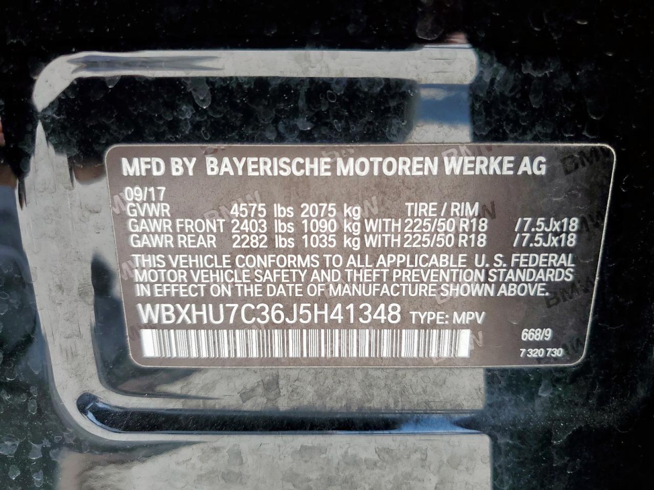 2018 BMW X1 Sdrive28I VIN: WBXHU7C36J5H41348 Lot: 63865505