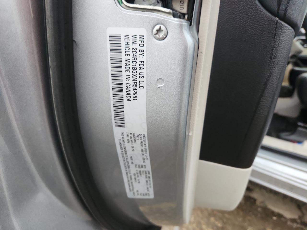 2021 Chrysler Pacifica Touring L VIN: 2C4RC1BGXMR542961 Lot: 65393655