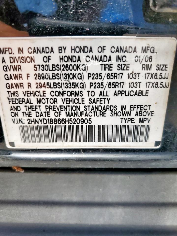 2hnyd18866h520905 2HNYD18866H520905 2006 Acura Mdx Touring
