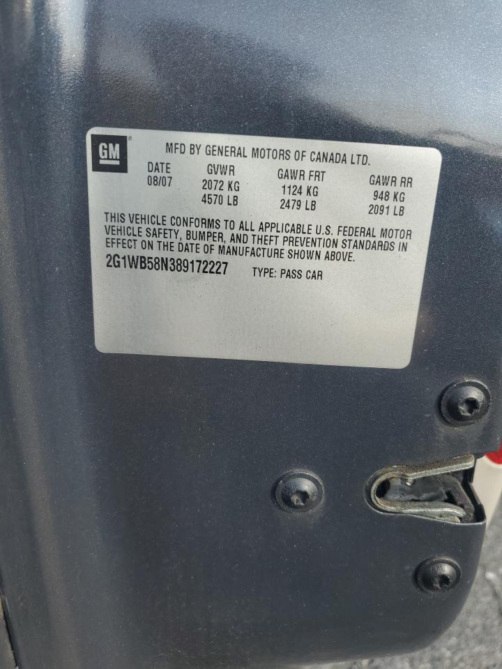 2008 Chevrolet Impala Ls VIN: 2G1WB58N389172227 Lot: 66170205