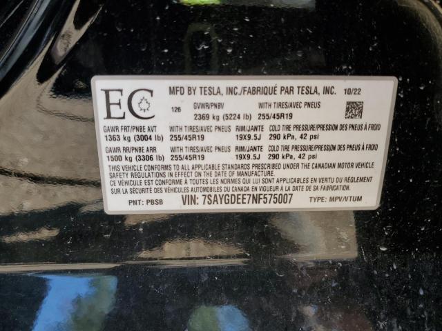 2022 TESLA MODEL Y   
