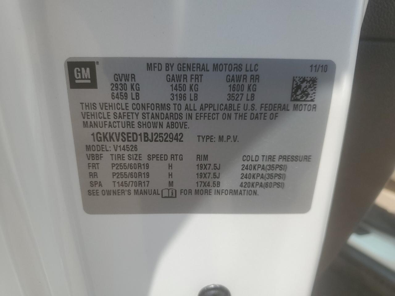 1gkkvsed1bj252942 1GKKVSED1BJ252942 2011 GMC Acadia Slt-2