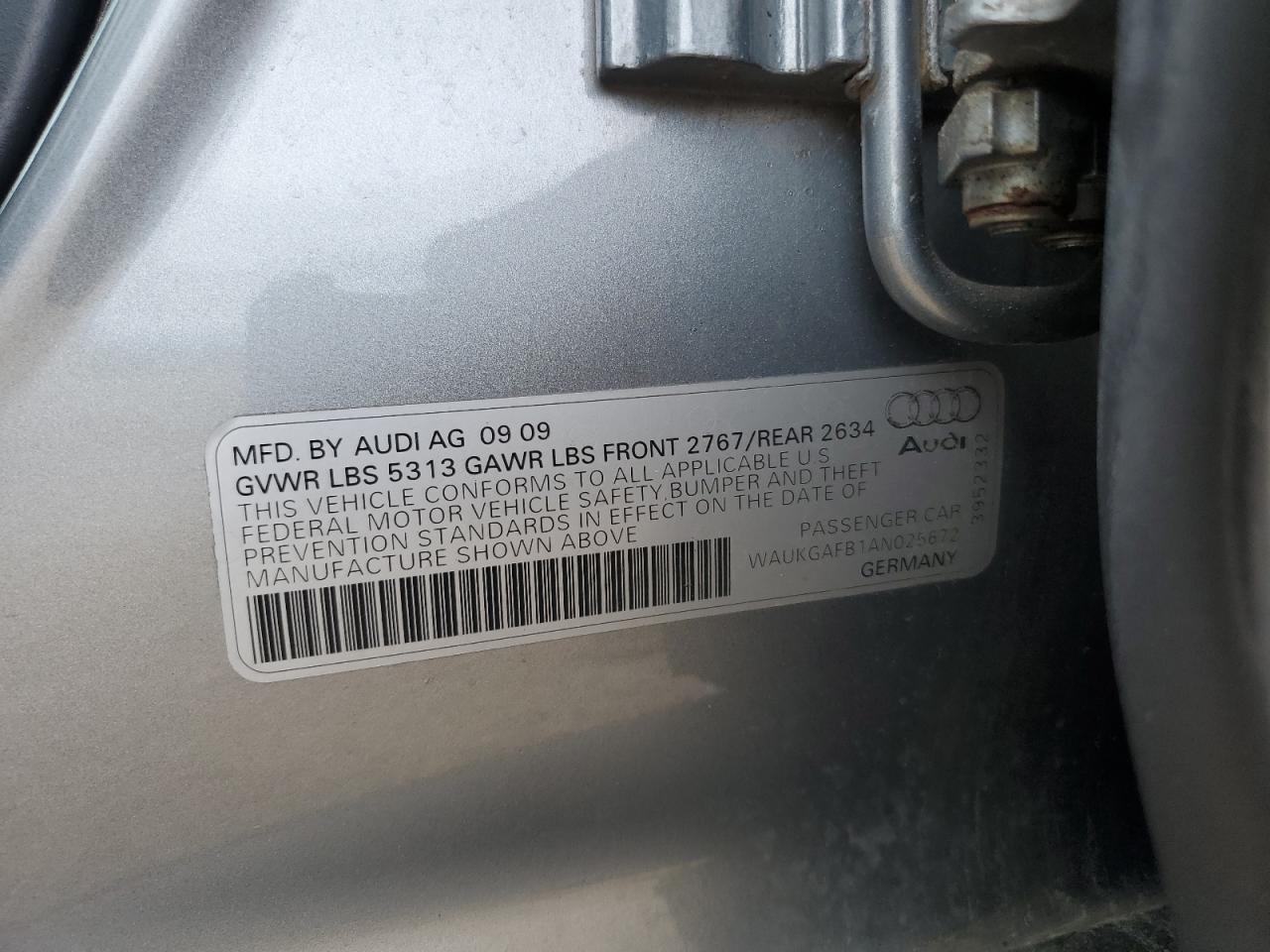 2010 Audi A6 Prestige VIN: WAUKGAFB1AN025672 Lot: 64619355