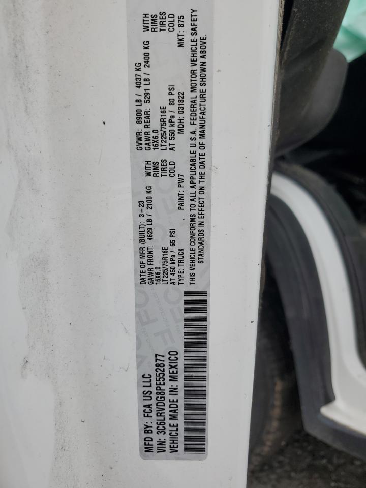 2023 Ram Promaster 2500 2500 High VIN: 3C6LRVDG8PE552877 Lot: 64285305