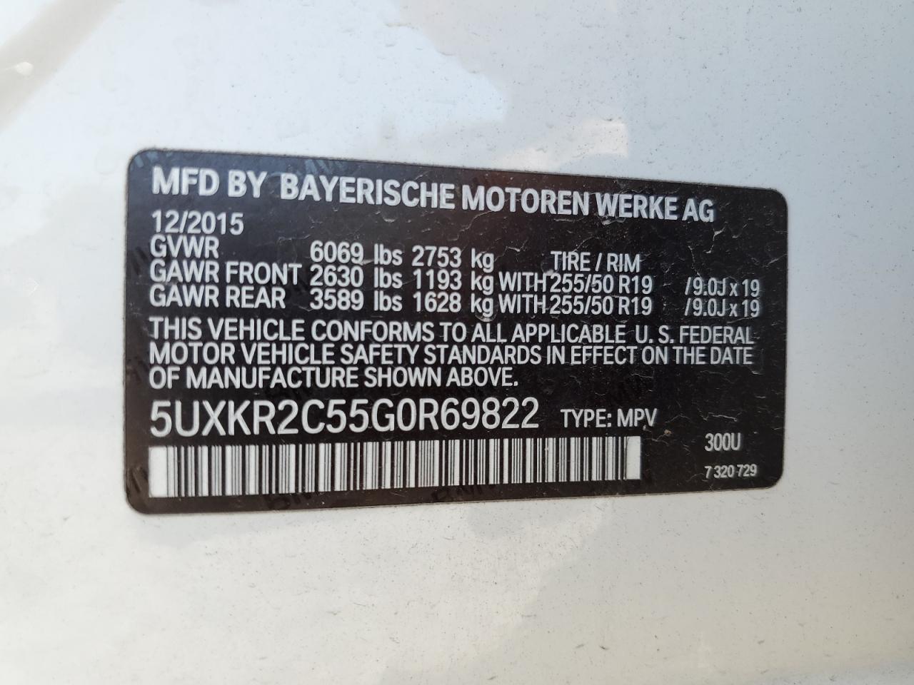 2016 BMW X5 Sdrive35I VIN: 5UXKR2C55G0R69822 Lot: 63780905