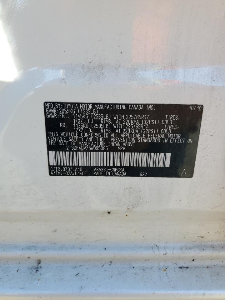 2011 Toyota Rav4 Limited VIN: 2T3DF4DV7BW095085 Lot: 64725145