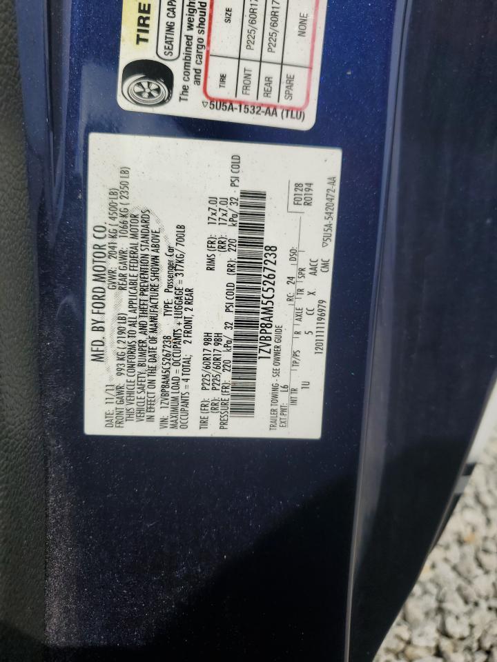 2012 Ford Mustang VIN: 1ZVBP8AM5C5267238 Lot: 64717985
