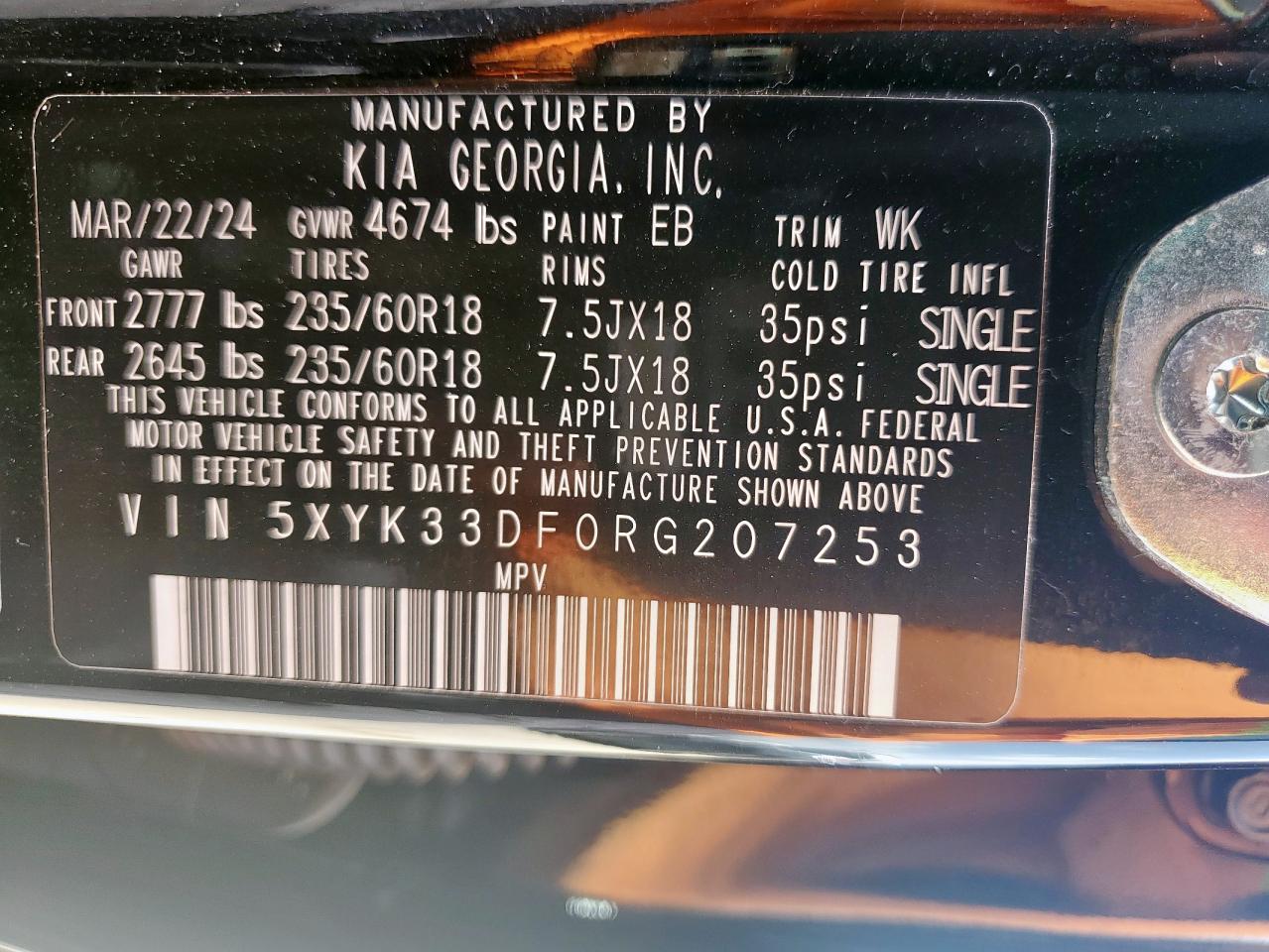 2024 Kia Sportage Ex VIN: 5XYK33DF0RG207253 Lot: 65224545