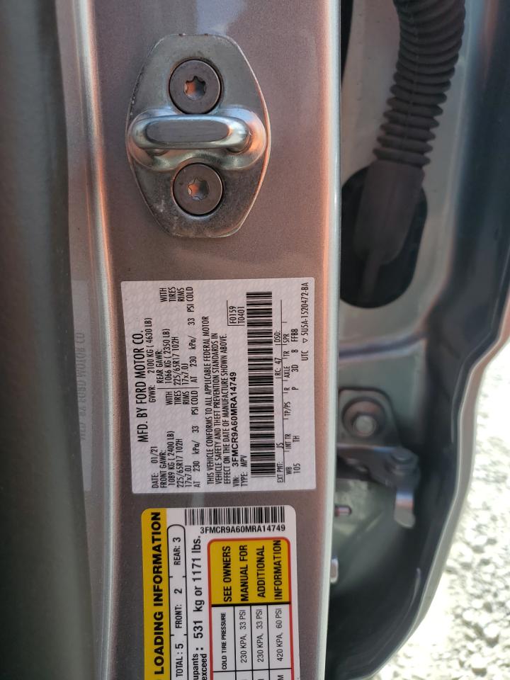 2021 Ford Bronco Sport VIN: 3FMCR9A60MRA14749 Lot: 63687995