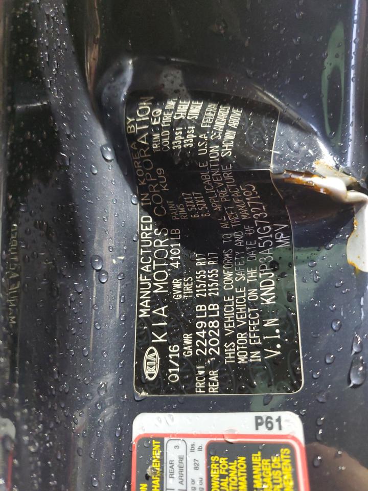 2016 Kia Soul + VIN: KNDJP3A51G7327195 Lot: 66649545