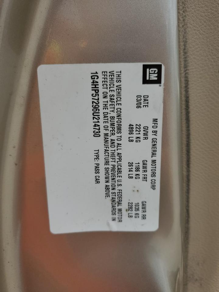 2006 Buick Lucerne Cx VIN: 1G4HP57296U214730 Lot: 65134435
