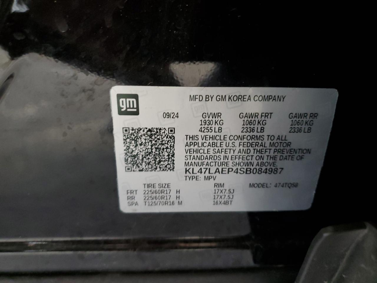 2025 Buick Envista Preferred VIN: KL47LAEP4SB084987 Lot: 63668855