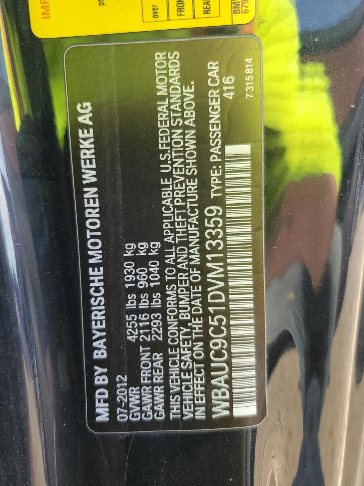 2013 BMW 135 I VIN: WBAUC9C51DVM13359 Lot: 66341435