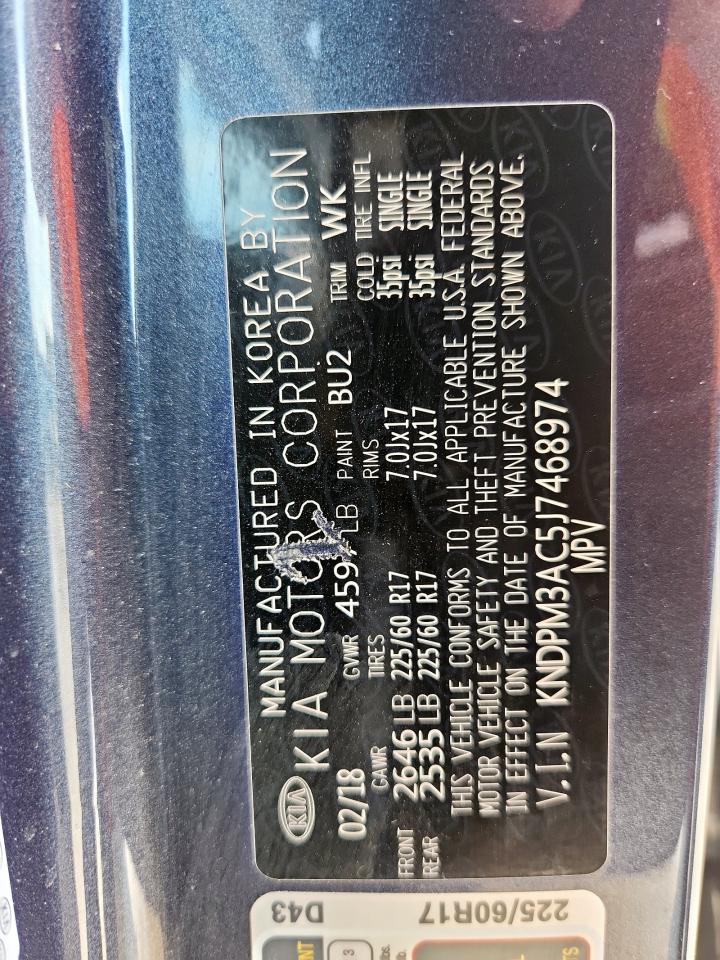 2018 Kia Sportage Lx VIN: KNDPM3AC5J7468974 Lot: 63747475
