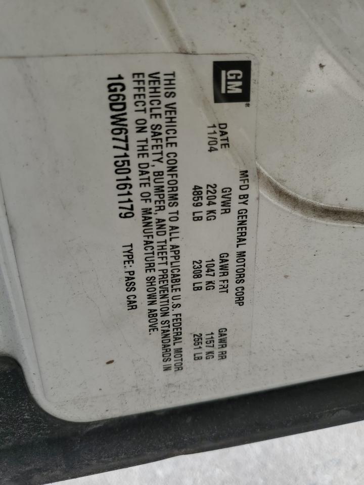 1g6dw677150161179 1G6DW677150161179 2005 Cadillac Sts