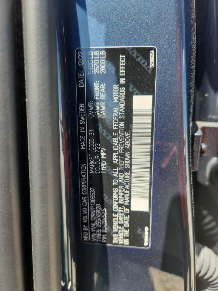 2023 Volvo Xc60 Plus VIN: YV4L12RN7P1306537 Lot: 64102315