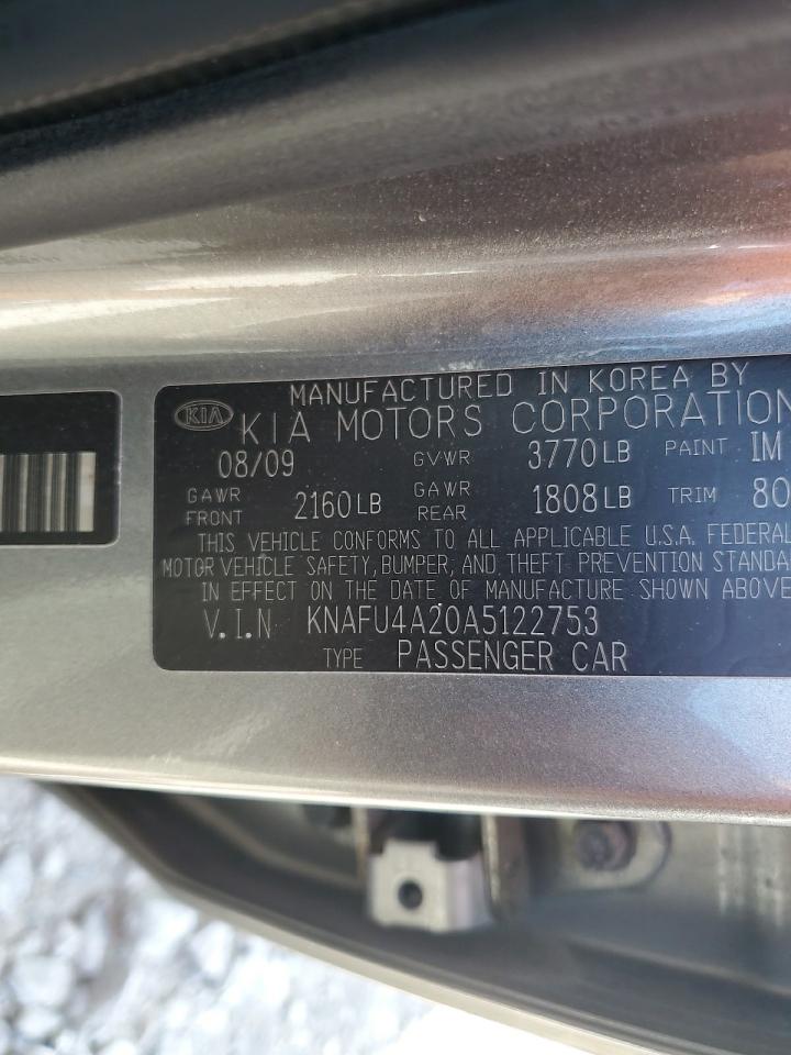 2010 Kia Forte Ex VIN: KNAFU4A20A5122753 Lot: 64811335