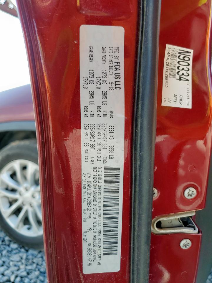 2019 Jeep Cherokee Latitude VIN: 1C4PJLCB1KD285412 Lot: 64784385