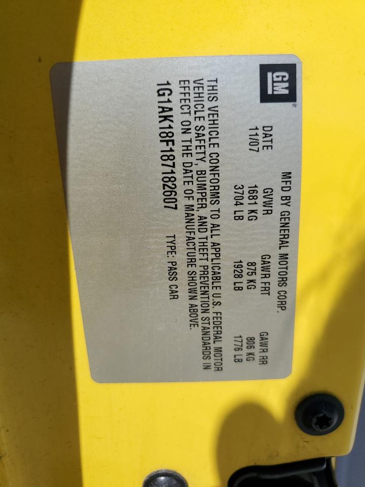 2008 Chevrolet Cobalt Ls VIN: 1G1AK18F187182607 Lot: 63494295