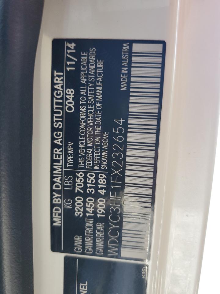 2015 Mercedes-Benz G 550 VIN: WDCYC3HF1FX232654 Lot: 62657025