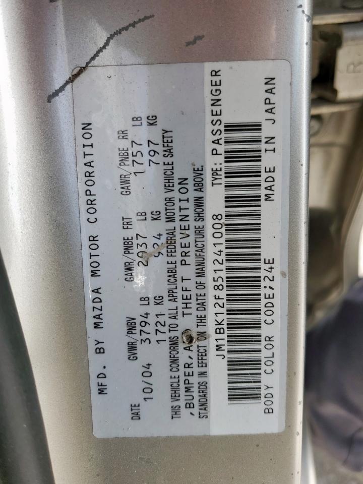 2005 Mazda 3 I VIN: JM1BK12F851241008 Lot: 63092415