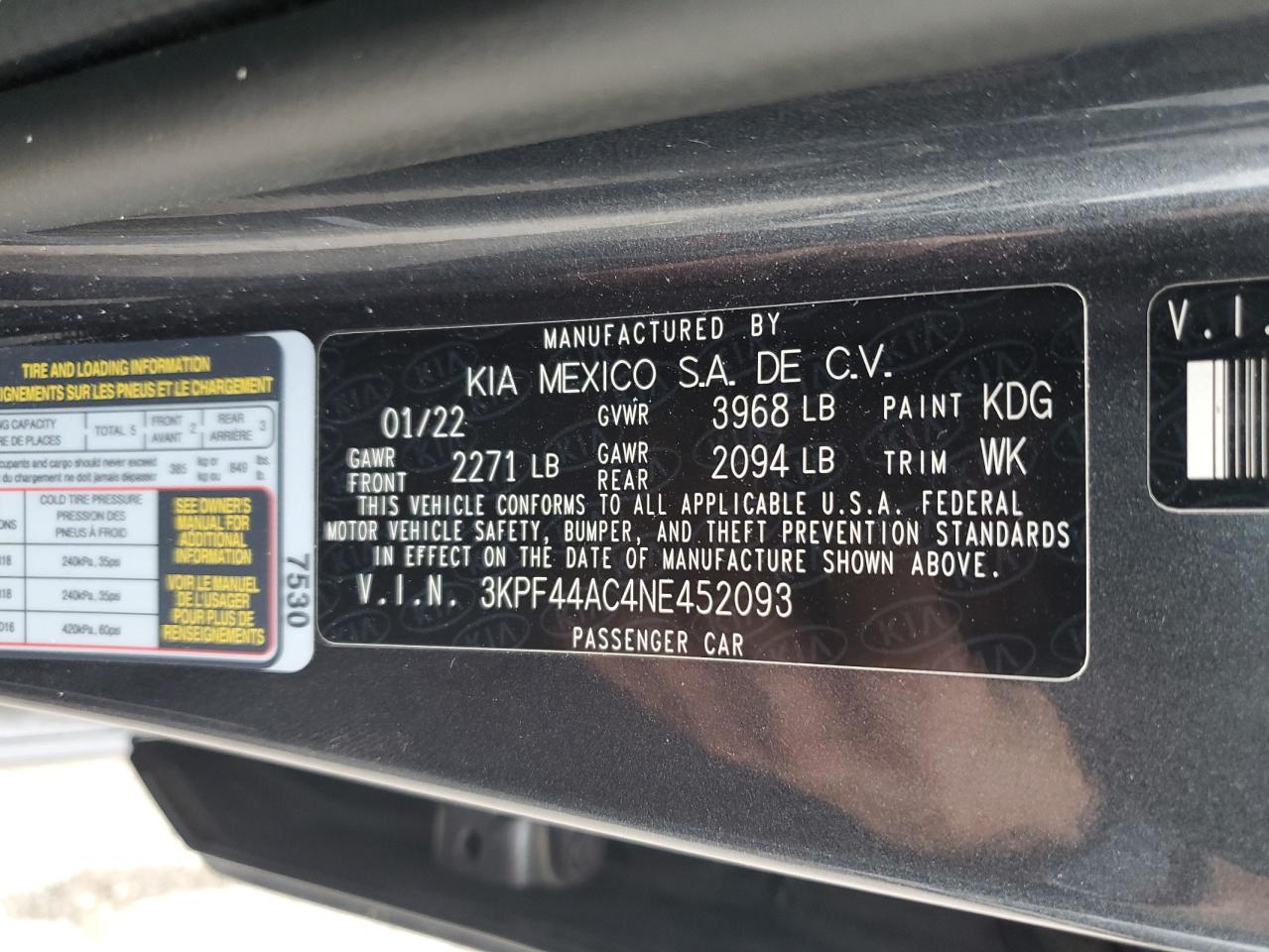 2022 Kia Forte Gt VIN: 3KPF44AC4NE452093 Lot: 64672435