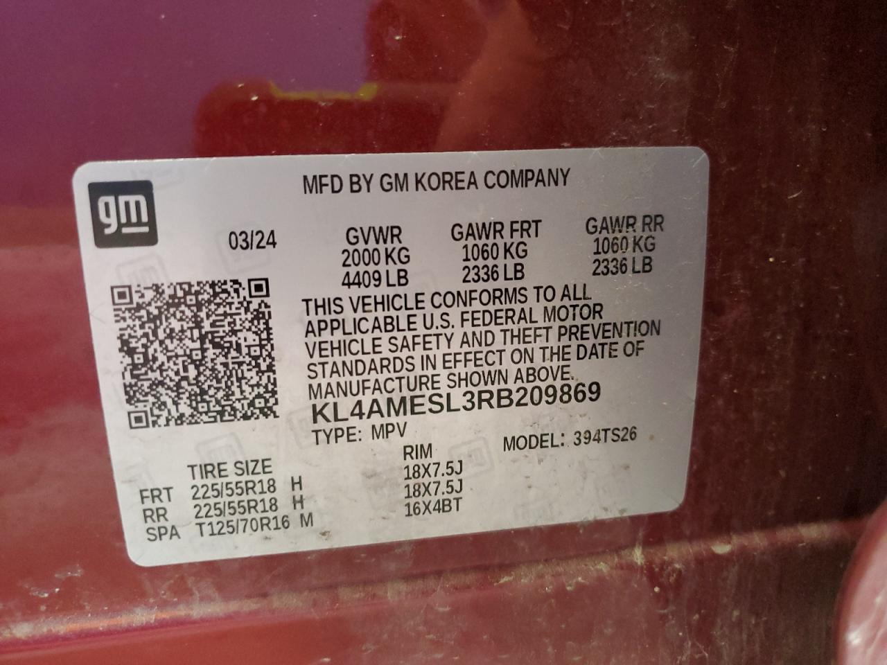 kl4amesl3rb209869 KL4AMESL3RB209869 2024 Buick Encore Gx Sport Touring